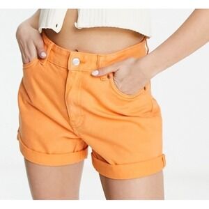 Wild Fable Women Highest Rise Mom Shorts 4/27R Orange Cotton Denim Retro Summer